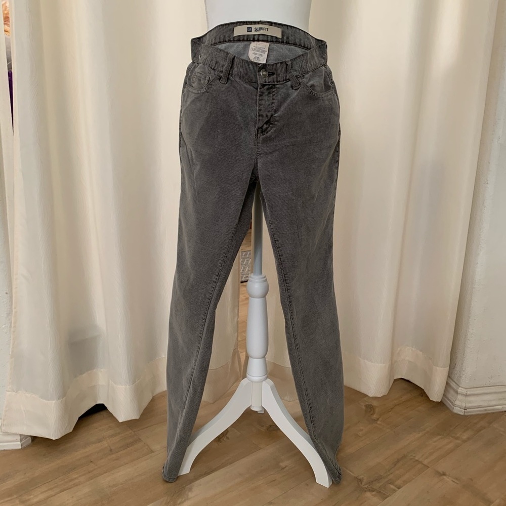 Gap Gray Corduroy Slim Fit Stretch Jeans